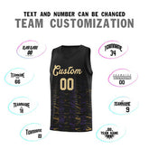 Custom Black Khaki Personalized Scratches Pattern Sports Uniform Basketball Jersey